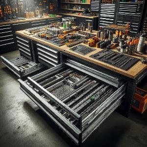 Industrial Strength Heavy-Duty Drawer Slides for heavy-duty workbenches with cabinets-4